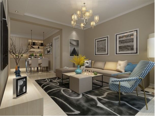 雙府新天地92平米三居室現(xiàn)代簡(jiǎn)約風(fēng)格設(shè)計(jì)方案效果圖