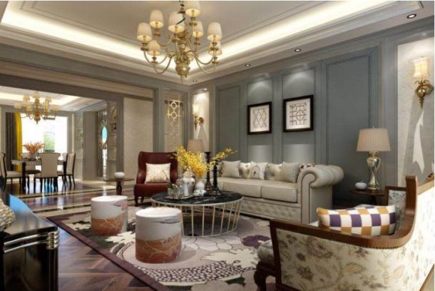 海德堡158平米三居室簡美風(fēng)格設(shè)計方案效果圖參考