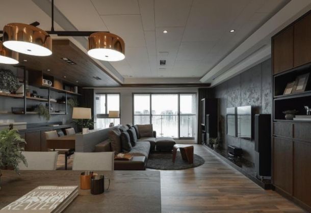 綠地國際花都124平米三居室現(xiàn)代簡約風(fēng)格設(shè)計方案效果參考