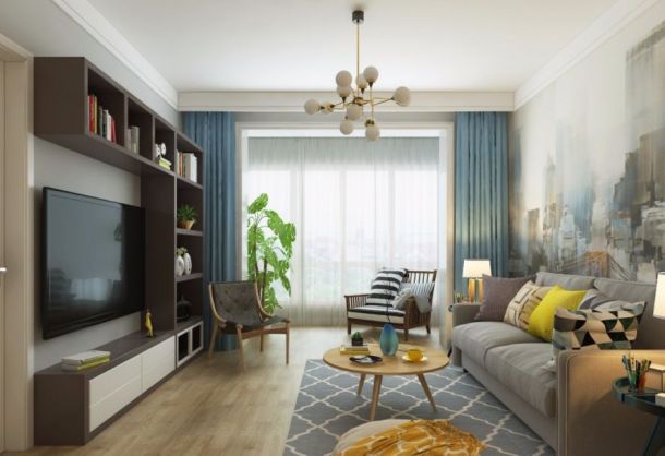 高山流水67平米兩居室現(xiàn)代簡約風(fēng)格設(shè)計方案效果圖參考
