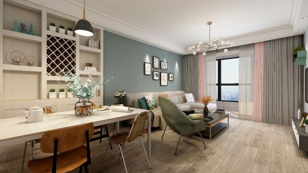 陽光臺365 83平米兩居室現(xiàn)代簡約風格設計方案效果圖參考