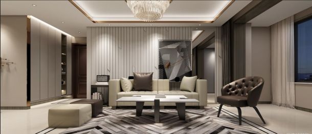 萬達天樾149平米三居室現(xiàn)代輕奢風(fēng)格設(shè)計方案效果圖參考