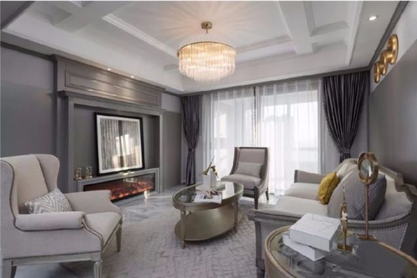 融僑城168平米四居室美式輕奢裝修設(shè)計方案效果圖參考