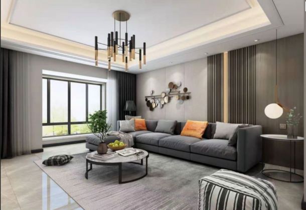 玫瑰公館130平米三居室現代簡約風格設計效果圖