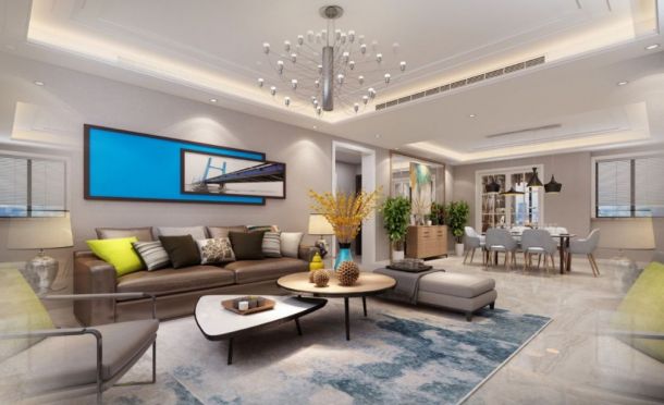 逸翠園195平米四居室現代簡約風格設計方案效果參考