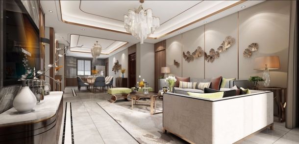 綠地國際花都167平米三居室現(xiàn)代輕奢風(fēng)格設(shè)計(jì)方案效果圖參考