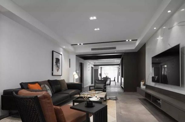 中華世紀城130平米三居室現(xiàn)代簡約風格設計方案效果圖參考