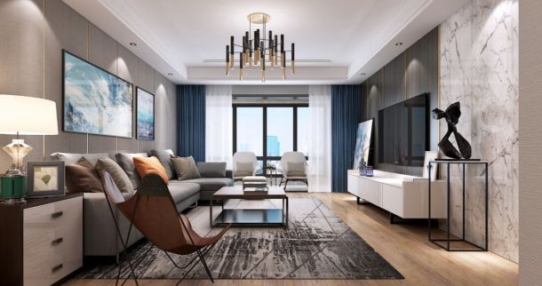 九錦臺145平米三居室現(xiàn)代簡約風格設(shè)計方案效果圖