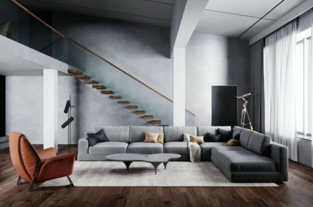 太奧廣場180平米復式現(xiàn)代簡約風格設計方案效果圖參考