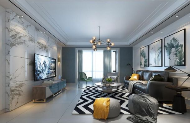 富力城140平米三居室現(xiàn)代簡約風(fēng)格設(shè)計方案效果圖參考