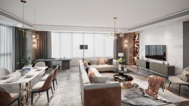 招商依云180平米四居室現(xiàn)代簡約風格設(shè)計效果圖參考