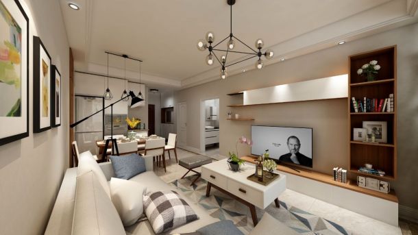 德杰狀元府邸99平米三居室現(xiàn)代簡約風格設計方案效果圖