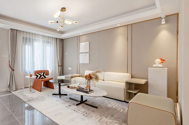 西市佳郡105平米三居室現(xiàn)代簡約風格設計方案效果圖參考