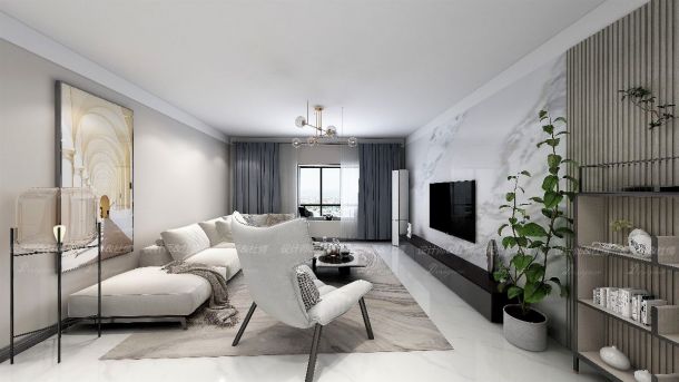 三聯(lián)大廈148平老房翻新現(xiàn)代極簡風(fēng)裝修案例參考