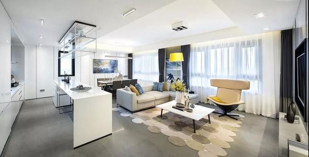 金輝新理城130平米現(xiàn)代極簡(jiǎn)風(fēng)格設(shè)計(jì)方案效果圖參考