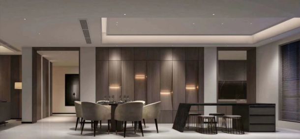 中華世紀城150平米三居室現代簡約風格設計方案效果圖參考