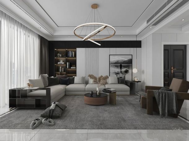 金地翔悅天下小區(qū)160平米三居室現(xiàn)代簡約風(fēng)格裝修設(shè)計(jì)方案