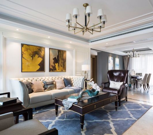 西安楓葉新都市150平米老房翻新改造，美式風(fēng)格裝修設(shè)計參考