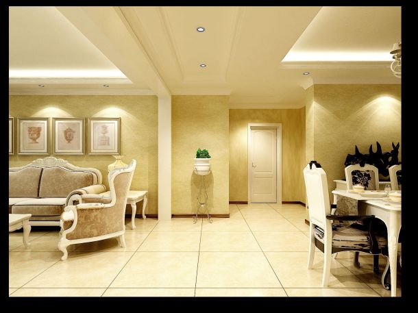 龍湖香醍國際140平米簡歐風格設(shè)計方案