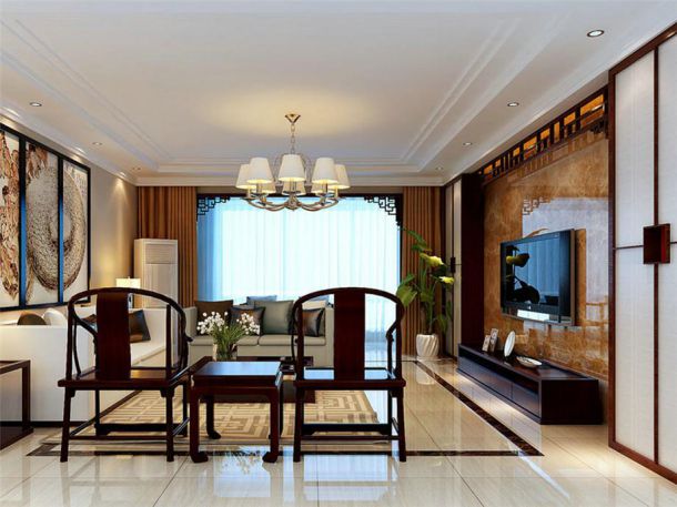 首創(chuàng)國際135平新中式風(fēng)格設(shè)計方案