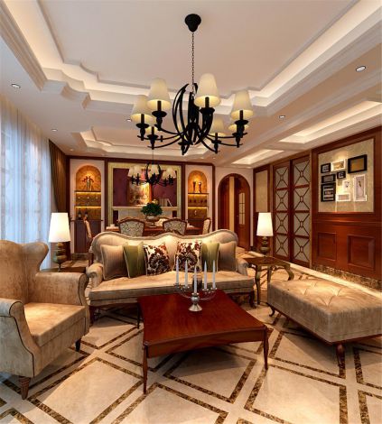 綠地曲江名稱(chēng)148平簡(jiǎn)歐風(fēng)格設(shè)計(jì)方案