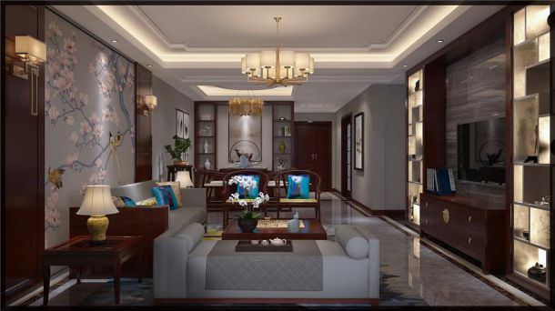 交大醫(yī)院小區(qū)143平米中式設(shè)計(jì)方案