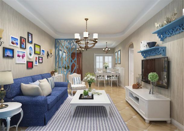 西工大小區(qū)90平地中海風(fēng)格設(shè)計(jì)方案