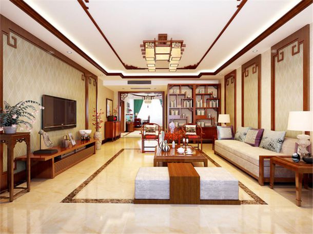 保利拉菲公館198平米新中式風(fēng)格設(shè)計方案
