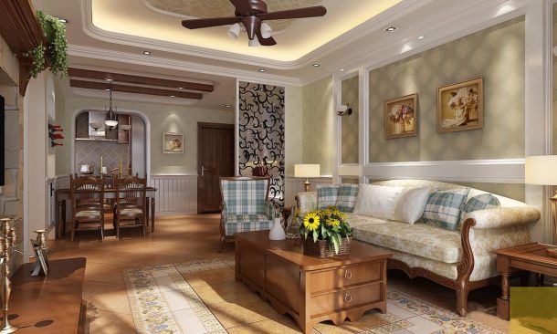綠地曲江名城127平米美式設(shè)計(jì)方案