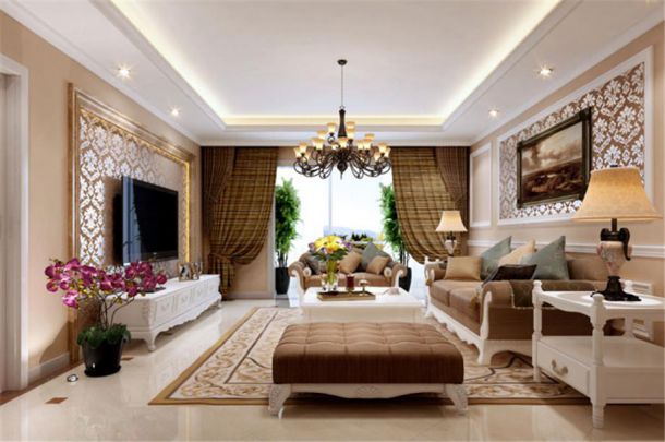 暖山西安128平歐式風格設計方案