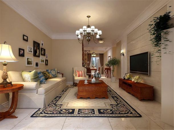 金地芙蓉世家125平美式風格設計方案