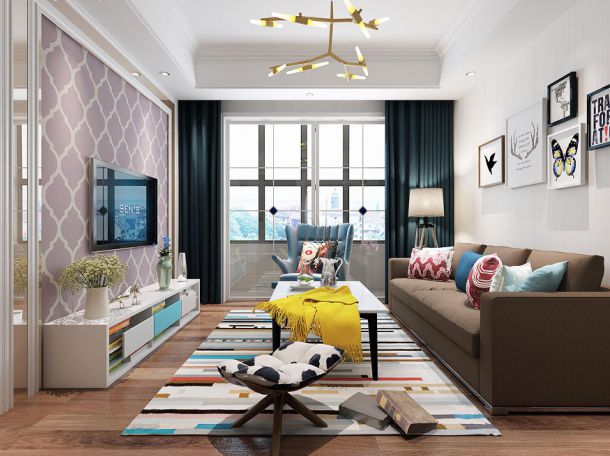 金輝c園小區(qū)91平米簡約風格設(shè)計方案