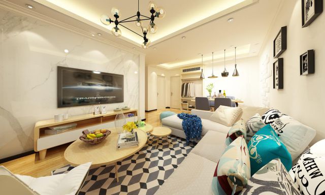 鑫苑大都匯小區(qū)89平米現(xiàn)代簡約風格設(shè)計方案