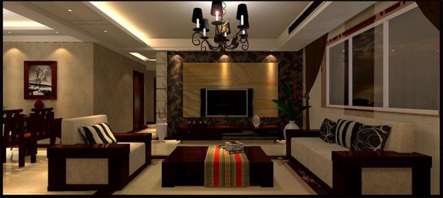 西航外招小區(qū)134平米中式風(fēng)格4.5萬(wàn)