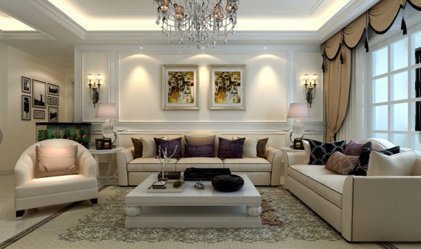 綠地曲江名城127平米簡(jiǎn)歐風(fēng)格