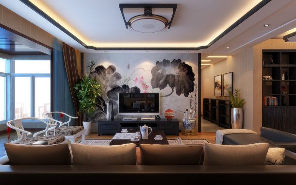 西安曲江觀邸160平四居室-新中式風格