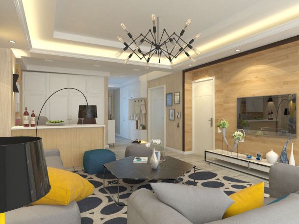 恒大國際城小區(qū)105平米現(xiàn)代簡約風(fēng)格設(shè)計方案