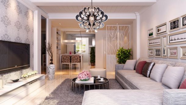 綠地國際花都120平米三室 現(xiàn)代簡約風格