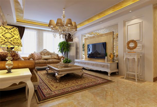 萬象春天140平米歐式風(fēng)格設(shè)計(jì)案例