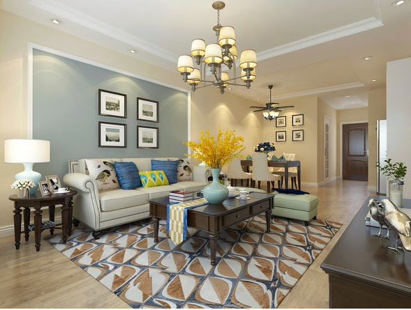 東方米蘭國際城85平米兩居室美式鄉(xiāng)村設計方案效果圖參考