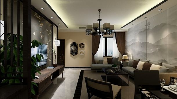 航天四院（ 向陽小區(qū)）125平米三居新中式風格裝修設計參考