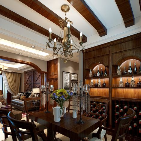 碧桂園93平米現(xiàn)代美式裝修設計效果圖