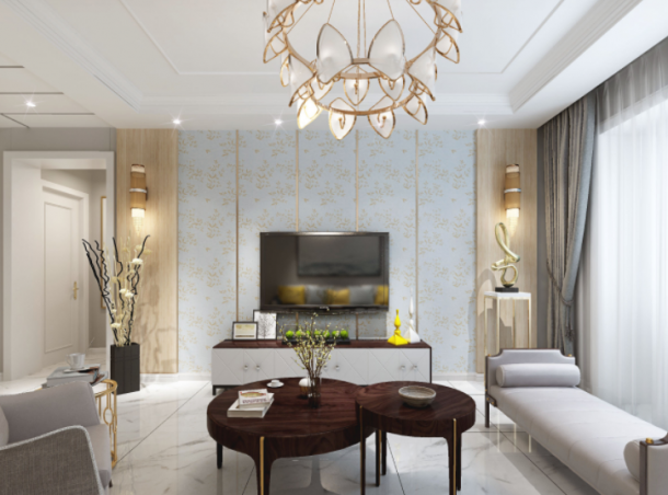 融創(chuàng)天朗南長安街壹號117平米三居室現(xiàn)代簡約裝修設計方案效果圖