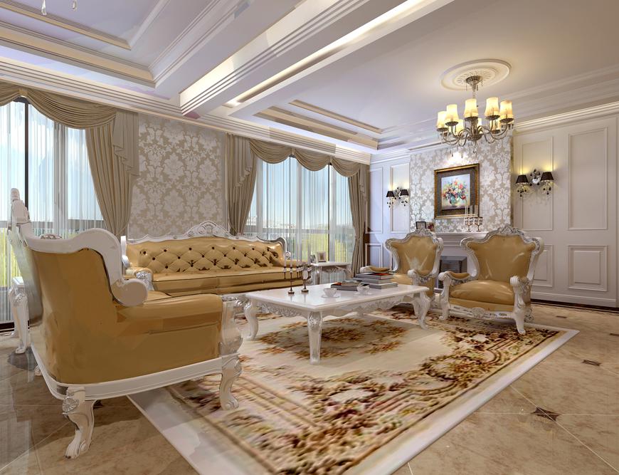 金地芙蓉世家歐式125平歐式風格設計方案