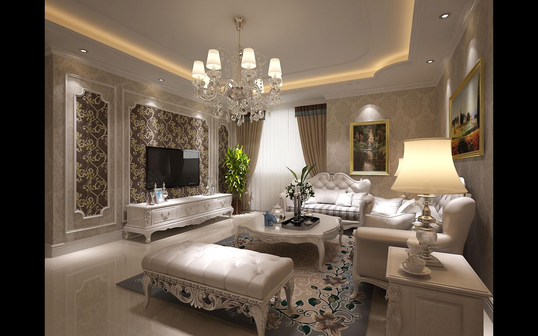 榮德棕櫚陽(yáng)光150平歐式風(fēng)格設(shè)計(jì)方案