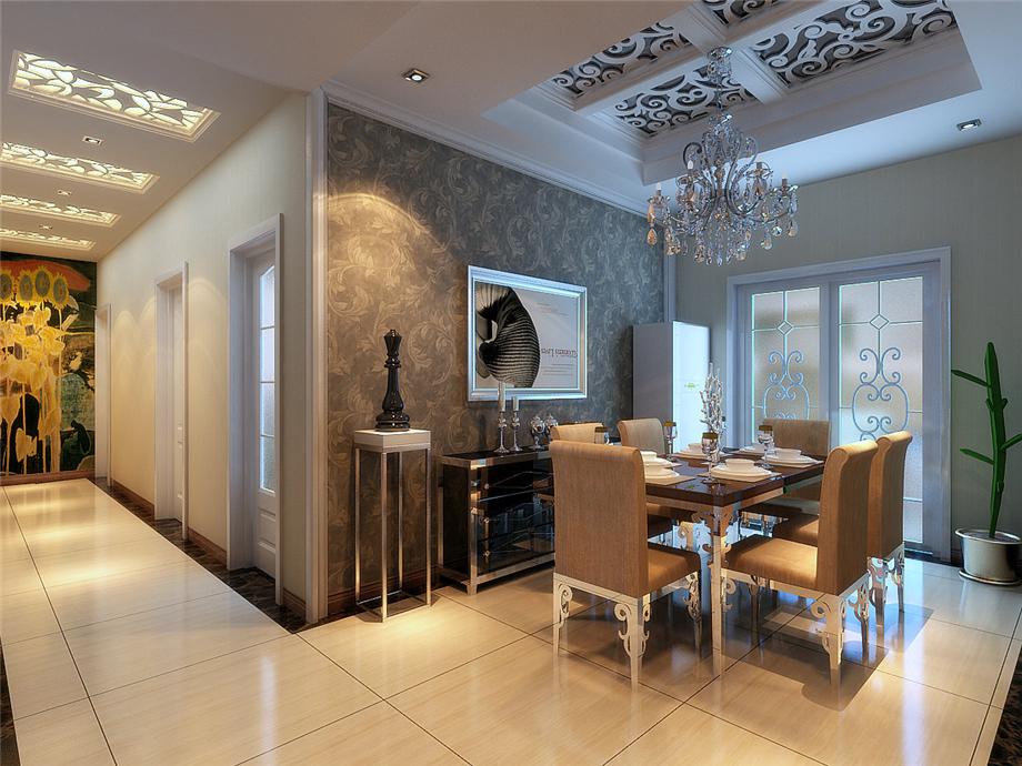 文景小區(qū)160平現(xiàn)代簡歐風格設計方案