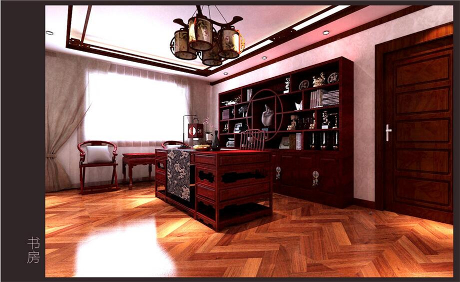 曲江金水灣200平新中式風格設(shè)計方案