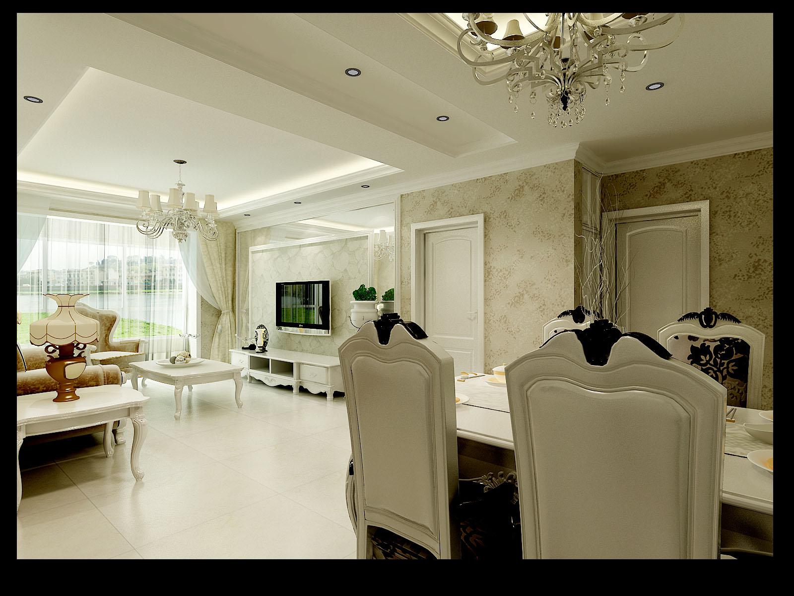 金地湖城大境108平米簡(jiǎn)歐風(fēng)格設(shè)計(jì)方案