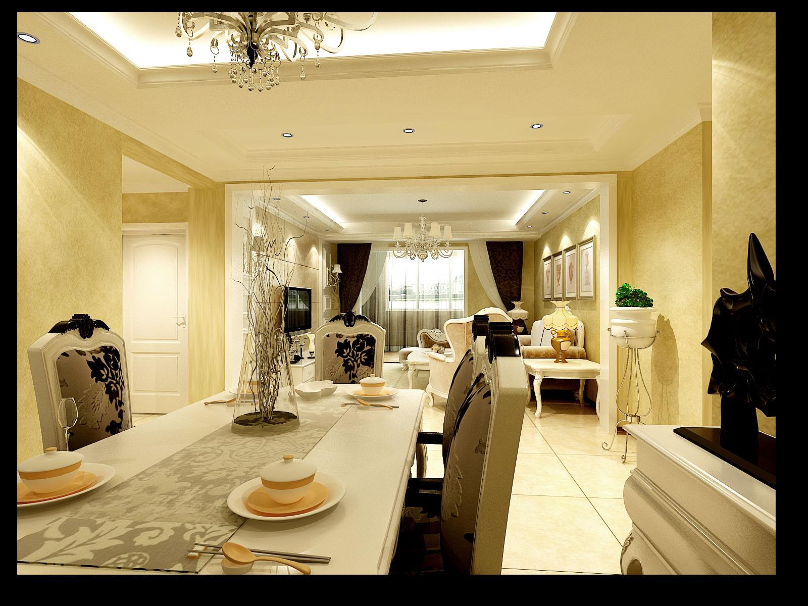 龍湖香醍國際140平米簡歐風(fēng)格設(shè)計(jì)方案