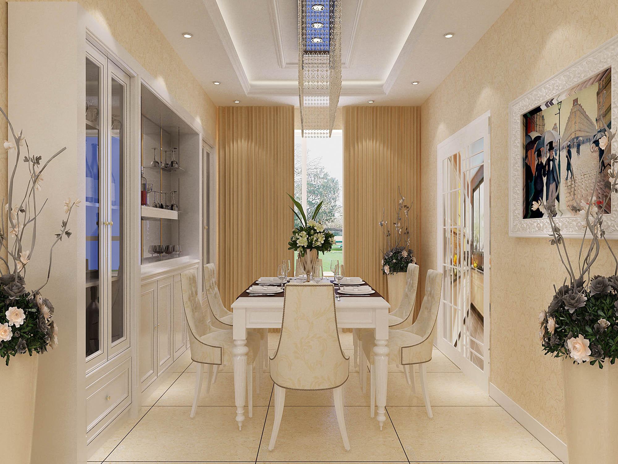 天朗藍(lán)湖樹145平三居室簡(jiǎn)歐風(fēng)格設(shè)計(jì)方案